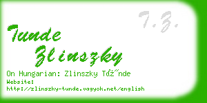 tunde zlinszky business card